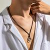 Simple Knit Ring Necklace for Men, Hip Hop Vintage Versatile Choker Accessory