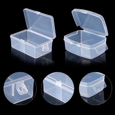 Caixa de Armazenamento Quadrada Transparente Pequena Caixa de Plástico Para Joias Miçangas Peças Pequenas Moedas Parafusos Recipiente Opção Vários Tamanhos