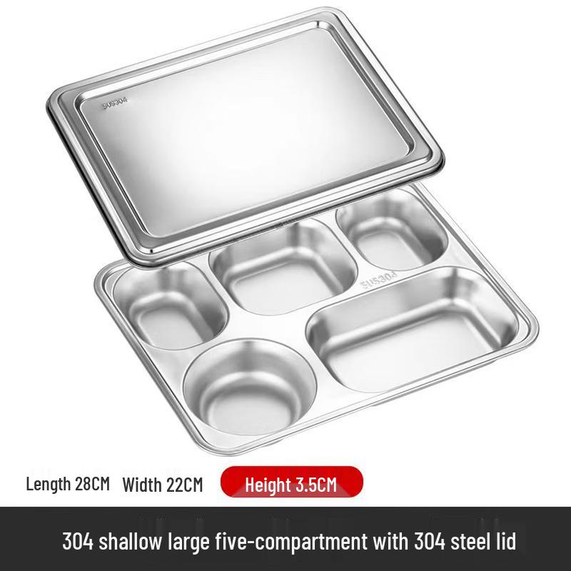 304 Stainless Steel Divided Meal Tray