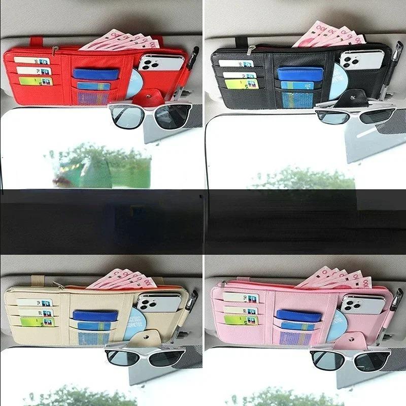 Auto-Sonnenblenden-Organizer, mehrere Taschen, Auto-Innenzubehör, Taschen-Organizer, Auto-Dokumenten-Aufbewahrungstasche, Stifthalter