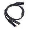Gold Plated 3Pin XLR Male to Dual 6.35mm Female  Microphone