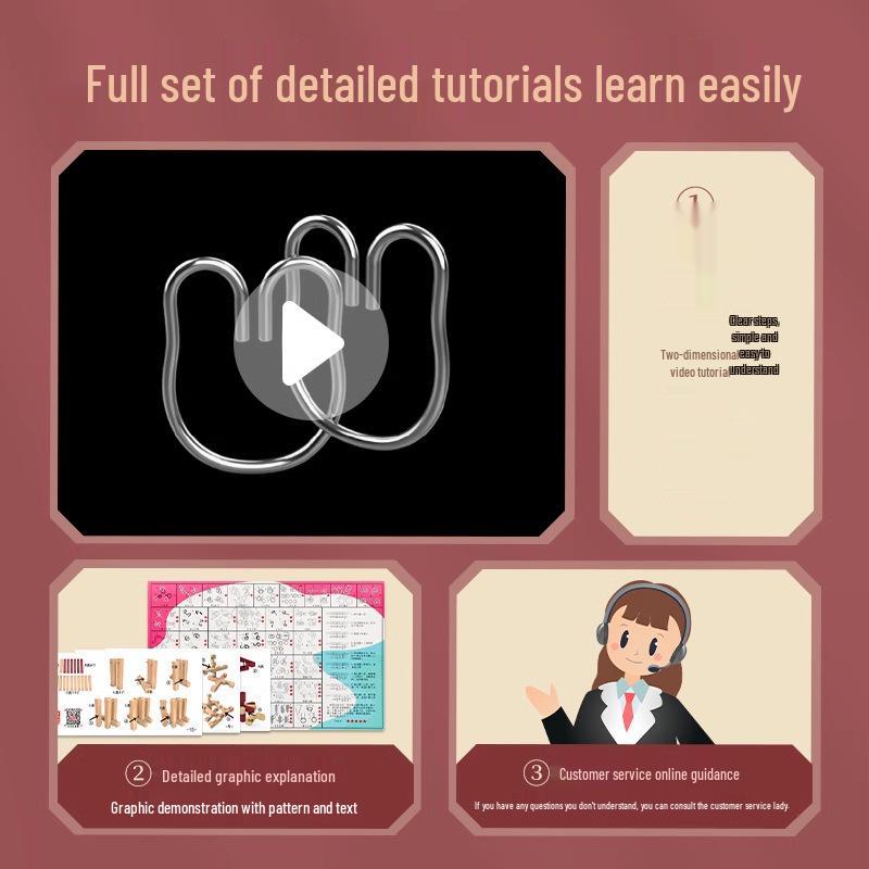 Nine Linked Rings Puzzle Toy Set: 25-Piece Stainless Steel Luban Locks for Primary School Children.