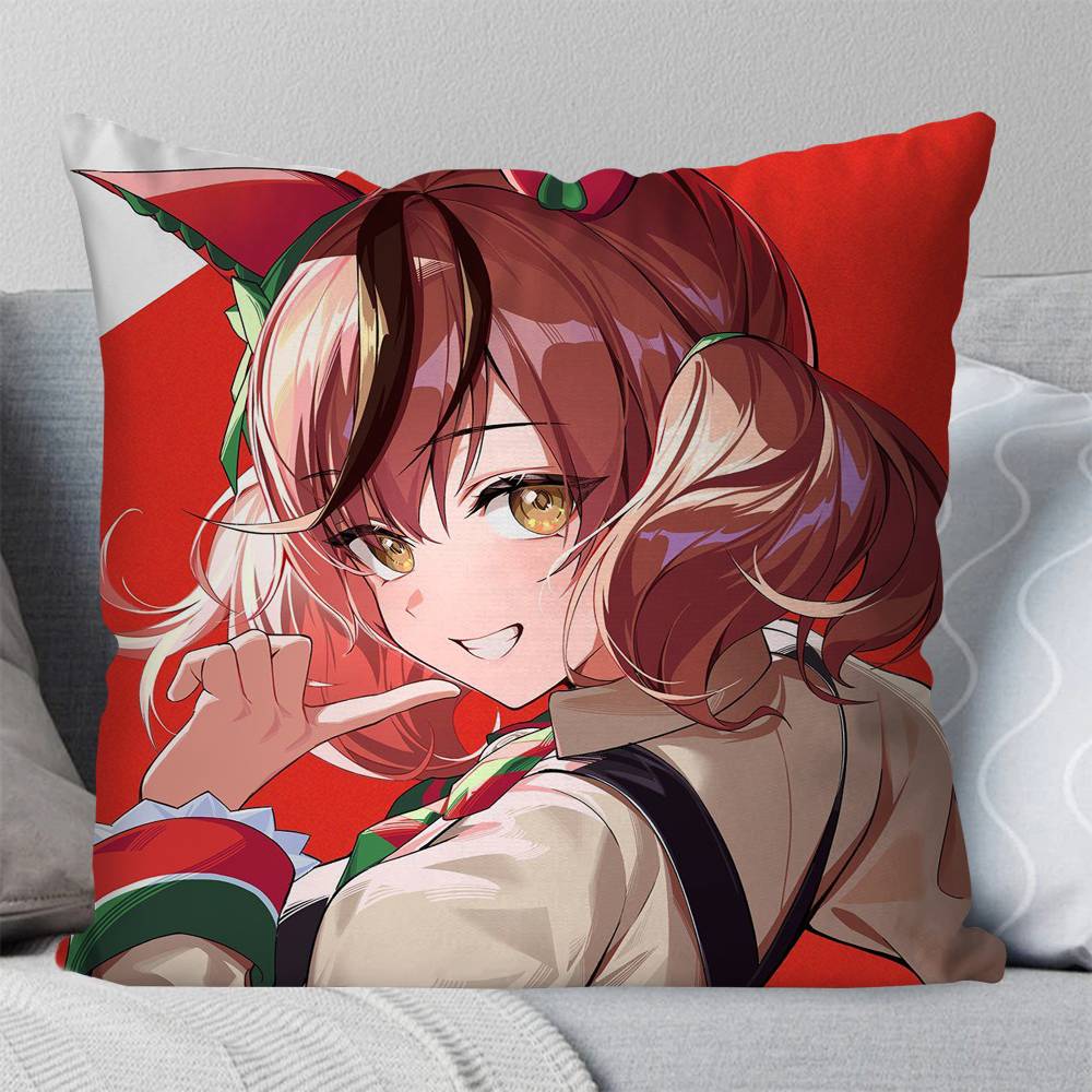 Nice Nature Anime Uuma Musume Pillow Case Fashion Square Pillowcase Bedroom Sofa Room Ins Decoration Leisure