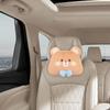 Bear Car Headrest Pillow Plush Cute Lumbar Support Pillow Plush Bear Shape Waist Cushion Cute Headrest Pillows For Car Front