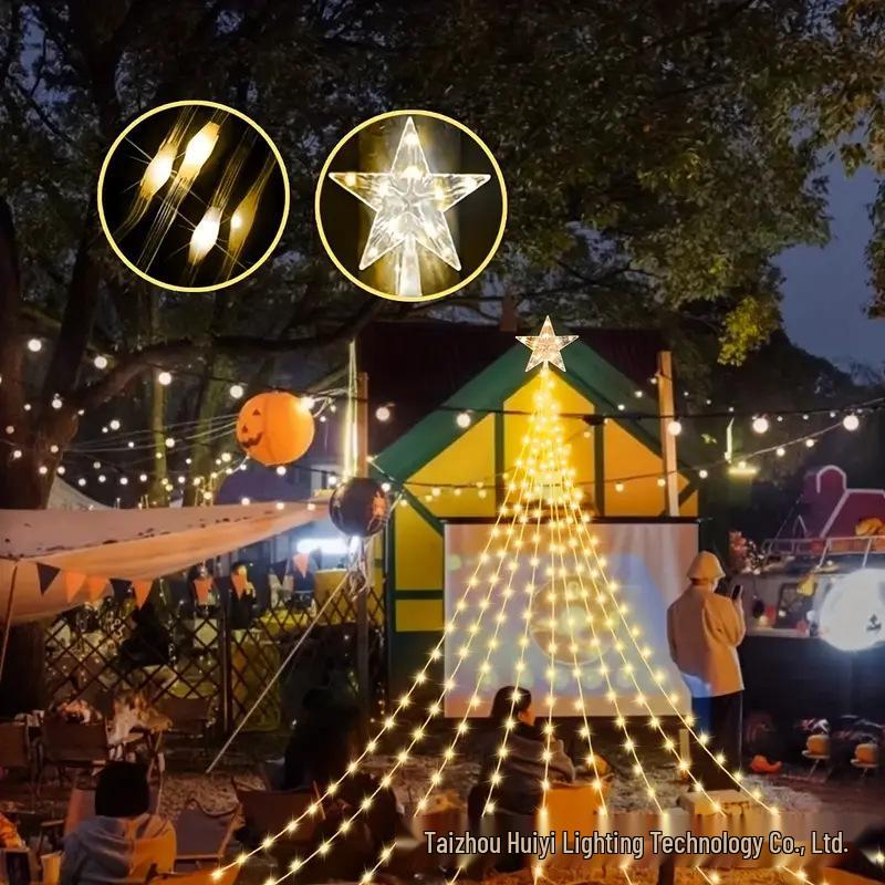 Cross-border Outdoor LED Fairy String Lights - USB Leather Wire Waterfall Solar for Tent & Christmas Tree
