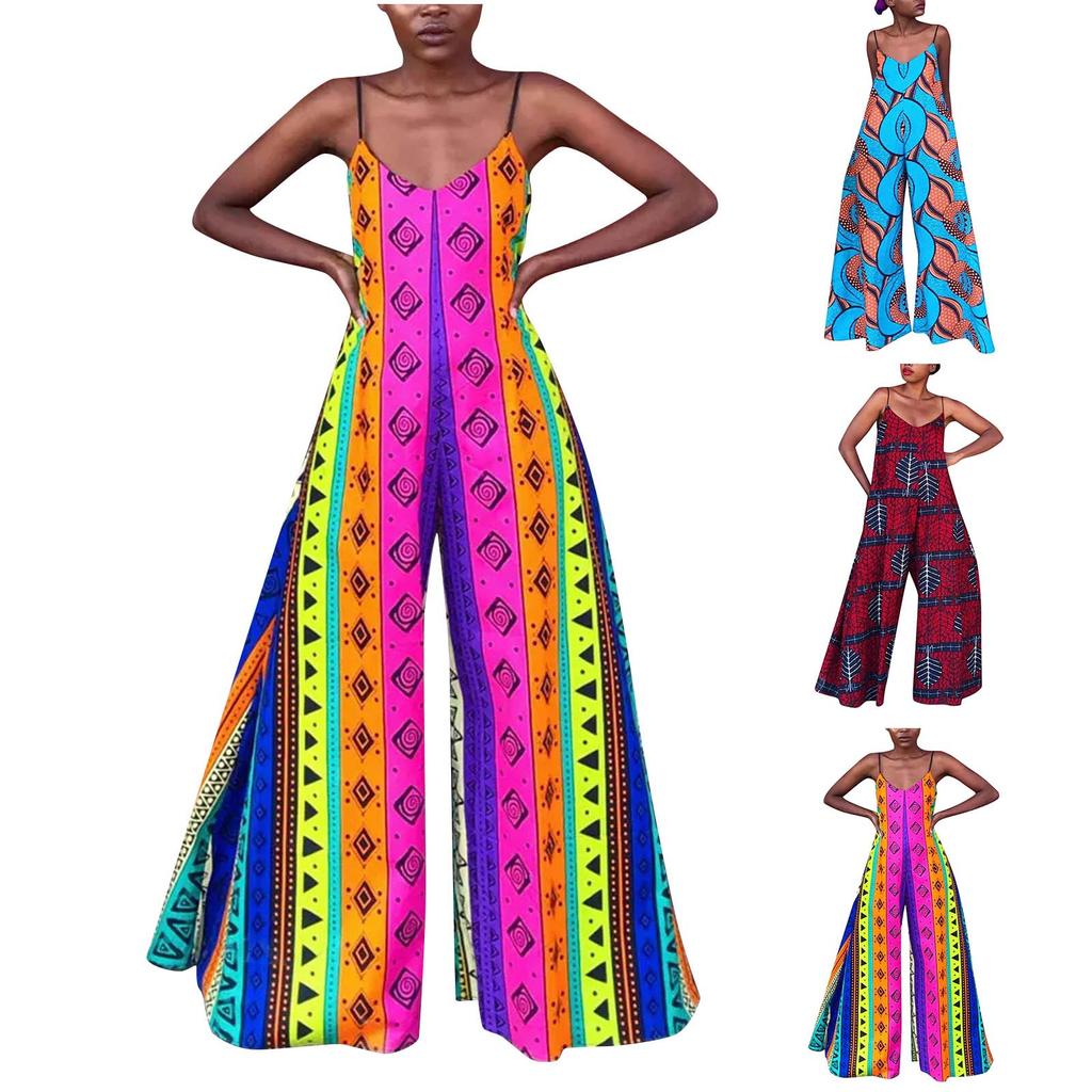 Buy VNeck Jumpsuit Casual WideLeg Long Shoulder Strap Adjustable Thin Shoulder Strap WideLeg