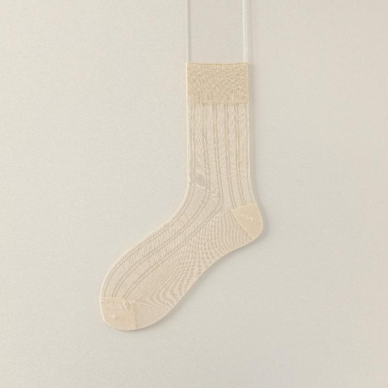 Spring and Summer Men's Socks, Mulberry Silk Men's Socks, Ultra-thin Mesh Breathable Men's Socks, Loose-fitting Elderly Socks