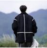 Men's Lambswool Fur-Lined Color Block Winter Jacket, Trendy American Brand, Plus Size, Thickened Cotton for Teens