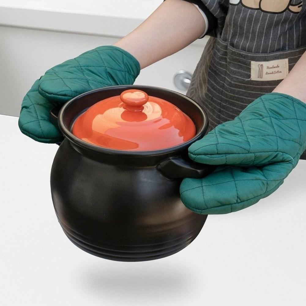2PCS Hanging Microwave Gloves Non-Slip Grilling Mitts Multifunctional Antiscald Oven Mitts BBQ