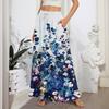 Women's Flowy Flared Ruffle Hem A Line Maxi Skirts Elastic Waist Elegant Tiered Layer Boho Long Skirts