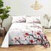 Beautiful Flower Digital Printing Polyester Bed Flat Sheet With Pillowcase Print Bedding Set