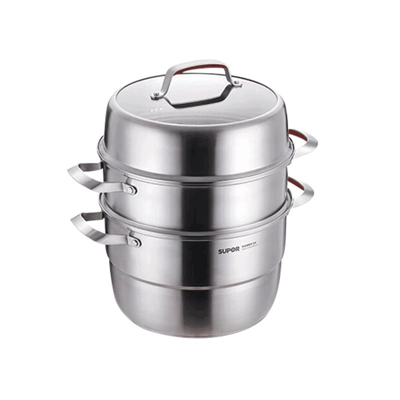 SUPOR 26cm 3-Layer 304 Stainless Steel Steamer Pot