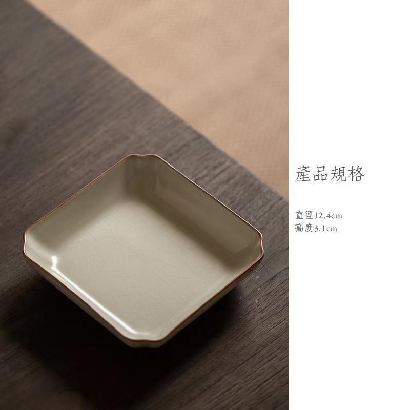 

Cream Ru Kiln Pot Bearing Holder Zisha Pot Heat Insulation Pad Dry Soaking Table Tea Tray Coasters Cafes Accessories Ornaments