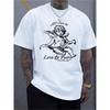 European Sizes Men'S Letter Graphic T-Shirt | Breathable Short Sleeve Tee with Cupid and Cupid Graphic, Elastic Round Neck, Casual Style