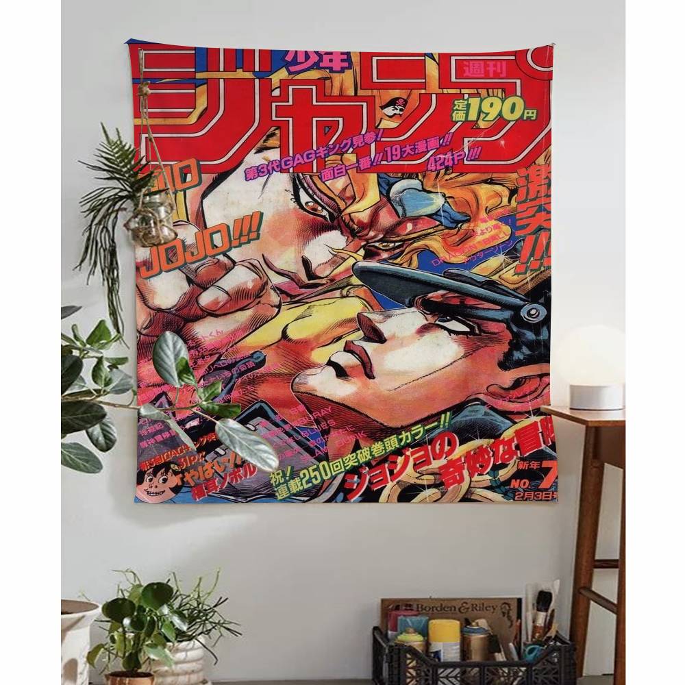 JoJos Bizarre Adventure Retro Anime Cartoon Tapestry Art Science Fiction Room Home Decor Wall Hanging Sheets