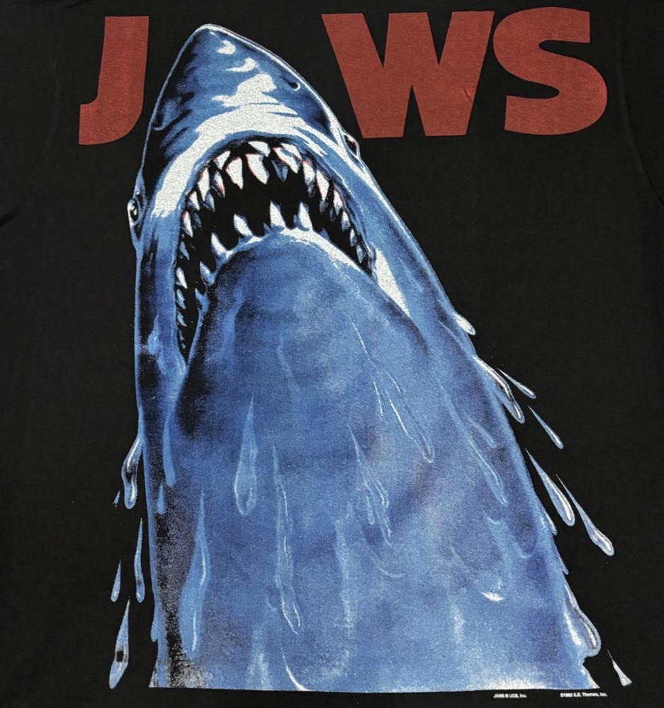 JAWS Vintage 1993 MOVIE RIDE ATTACKING Poster Size L Single Stitch Shirt REPRINT