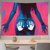 1Pc Neon Handprint Body Art Tapestry, Pop Art Female Figure Wall Hanging, Polyester 2D Print, Bold Room Decor For Bedroom, Gift