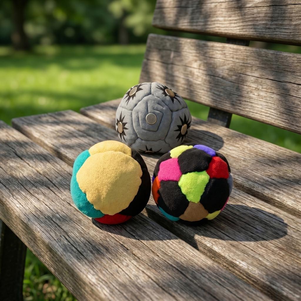 Durable Fabric Hacky Sack Footbag Set with Multi-Panel Design and Reinforced Stitching for Outdoor and Indoor Skill Training