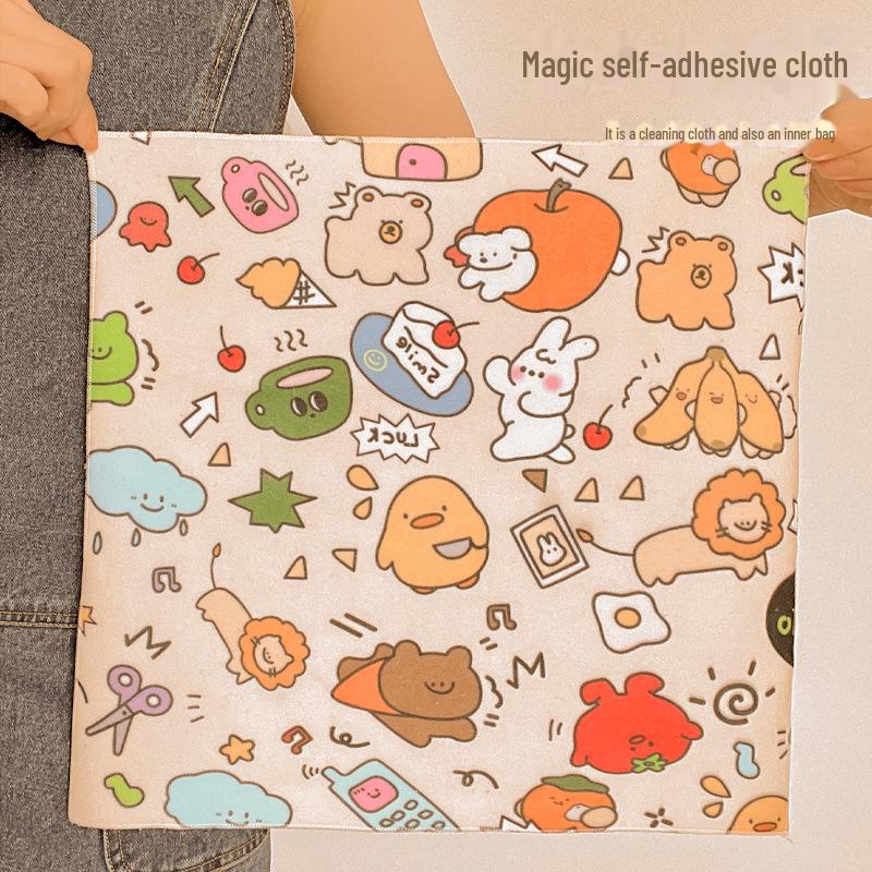 Wielofunkcyjna kosmetyczka z wkładką na aparat i samoprzylepną składaną tkaniną