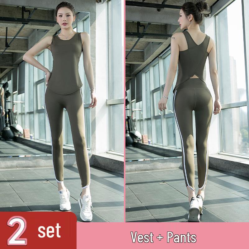 Women's Summer Yoga Set: Padded One-Piece, Slimming, High-End Fashion, Short Sleeve, Professional Fitness Running Sportswear