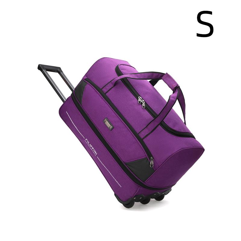 

Дорожная сумка на колесах из ткани Оксфорд Унисекс для выездных путешествий Посадочная деловая сумка Большой вместимости Складная Многофункциональная сумка для хранения S фиолетовый