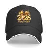 New Year Glittery Gold Bow Disco Ball Sandwich Baseball Cap