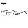 Photochromic Multifocal Anti-Blue Light Reading Glasses for Men & Women - Metal Frame, Business Use, High Definition
