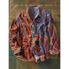 Retro-style Colour-block Print Men’s Long-sleeved Button-down Shirt