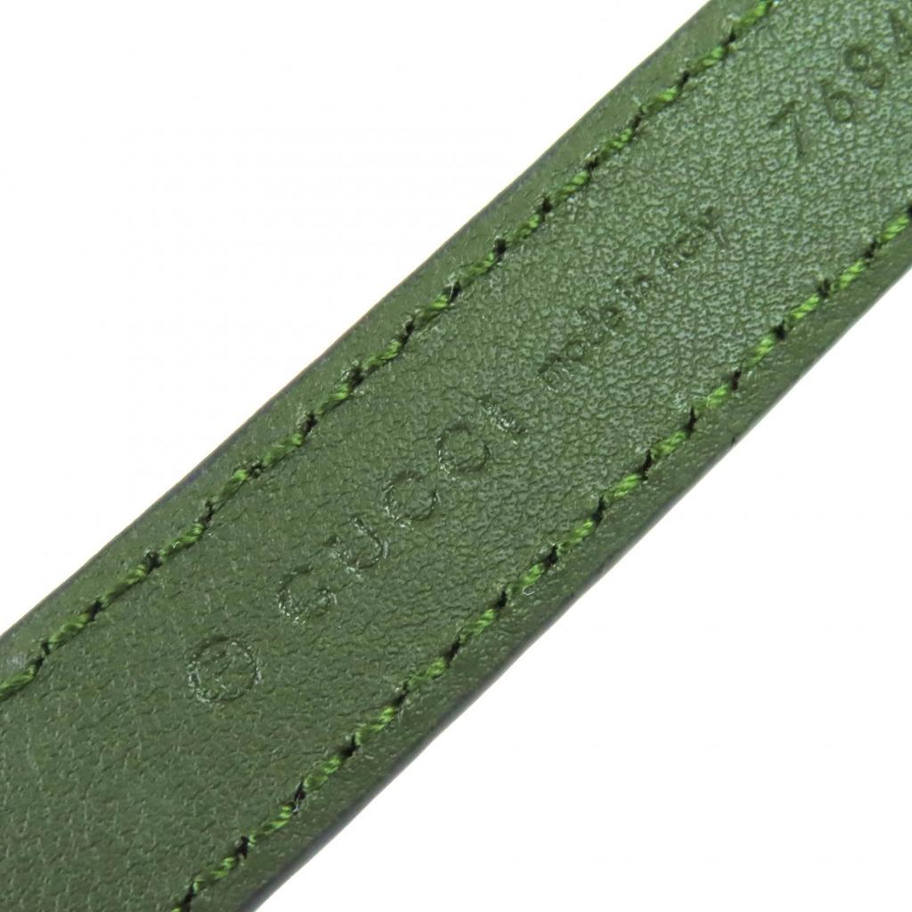 Excellent GUCCI Belt Interlocking G Buckle GGPattern Suede Leather Narrow Belt 768431 Used