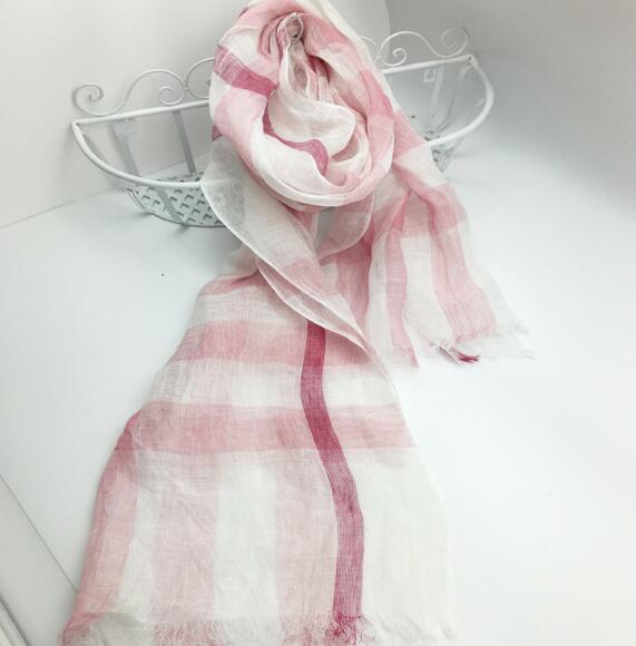100% Linen Plaid Contrast Tassels Linen Men/Women Scarves Man/Woman Summer Scarf Pashmina Shawls Wraps Head Scarf Bandanas