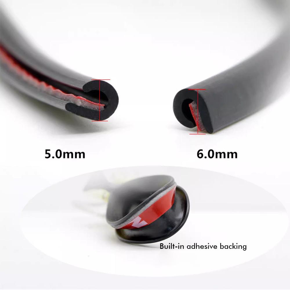 5M Car Door Edge Guard Trim Moulding Strip Rubber Anti Scratch Universal U Type Transparent Seal Protector Styling Adhesive Interior Mirrors 6
