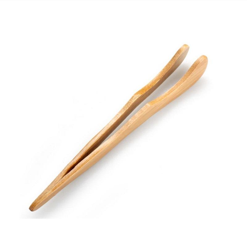 1/2/4 peças de pinças de chá de madeira bambu salada comida torrada curva clipes retos acessórios de cozinha utensílios de chá