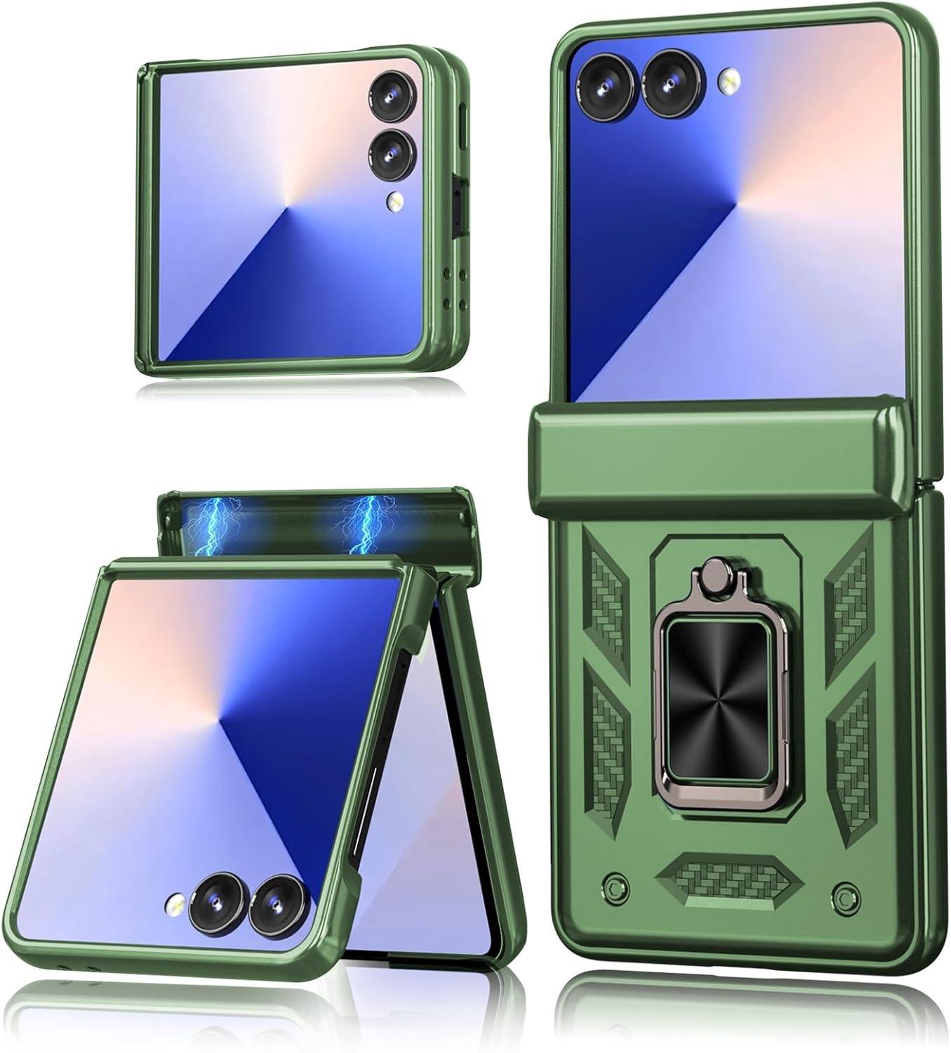 

Heavy Duty 360 Rotate Ring Holder Case for Samsung Galaxy Z Flip 7 FE 6 5 Flip7 Magnetic Hinge Protect PC TPU Anti-knock Cover Galaxy Z Flip7 FE