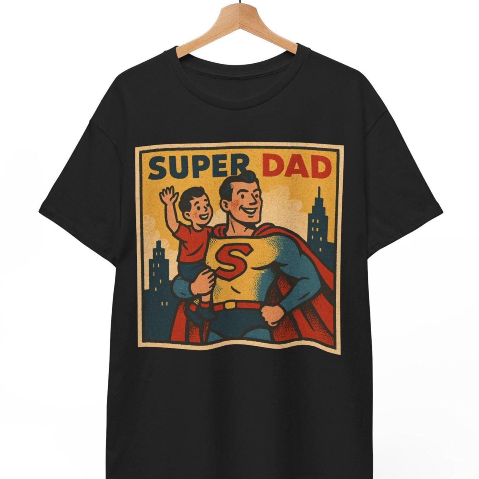 Super Dad T-Shirt: Retro Comic Book Hero Graphic Tee S