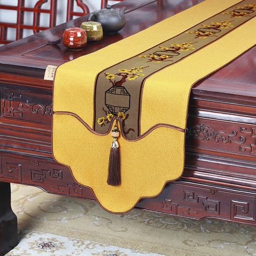 New Chinese Style Table Flag Modern Minimalist Zen Style Waterproof Tea Mat Long Tea Table Fabric Art Tablecloth