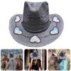 Prism Light Design Shapeable Straw Cowgirl Hat UV Blocking Vintage Sun Hat Breathable Shapeable Foldable Wide Brim Sun Hat