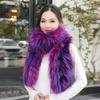 Women's Winter Color Block Fox Fur Scarf - Long, Korean Style, Versatile, Warm, Double-Sided Neck Warmer, Ideal Gift
