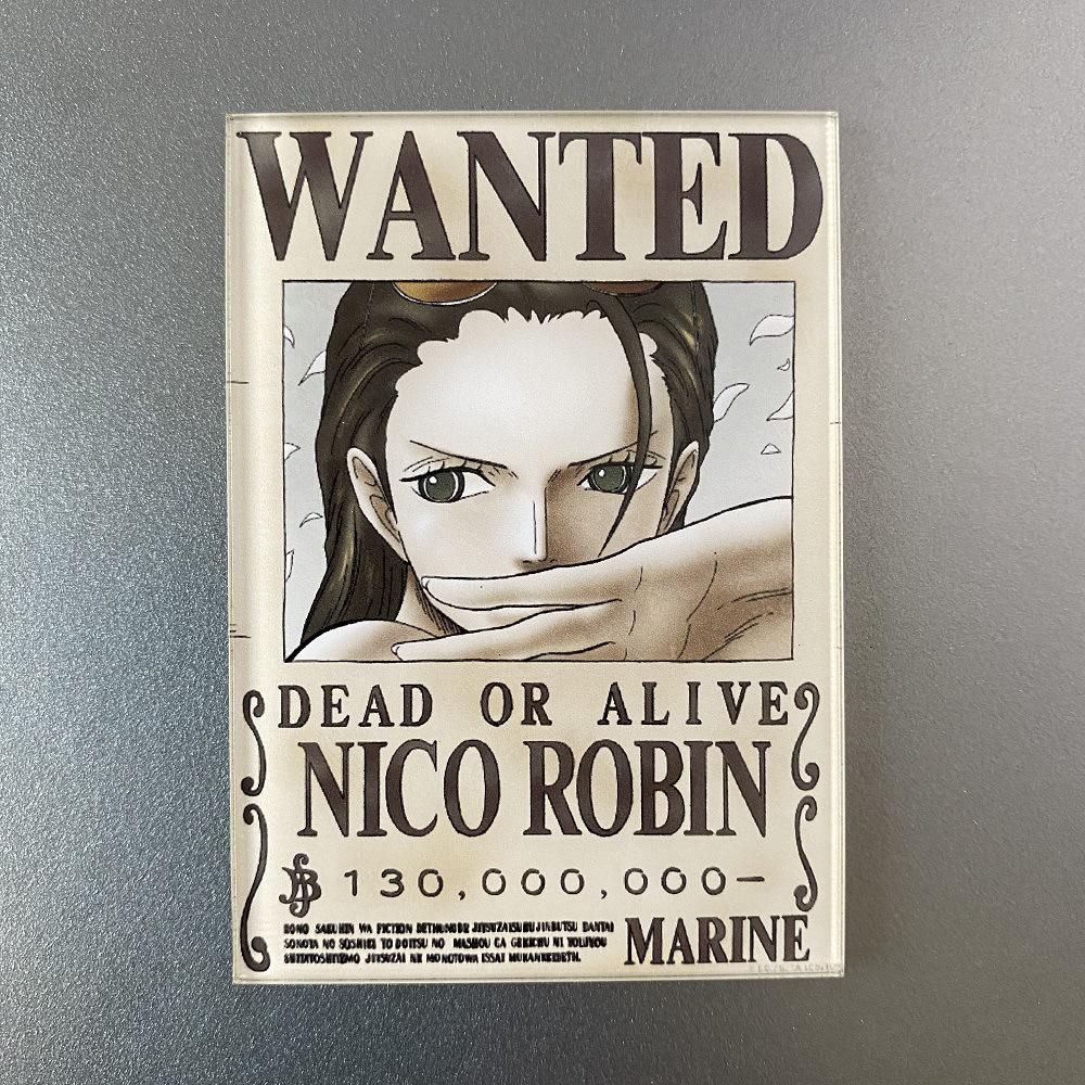 Kreativní magnet s plakátem Wanted z One Piece - Anime Kreslená Dekorace na ledničku & Samolepka na vzkazy