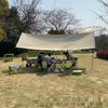 3x4.5m Silver-Coated Camping Tarp Tent: Sun, Rain & UV Protection Canopy.