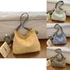 Stylish Vintage Summer 2024 Large Capacity Tote Bag Versatile Crossbody Bag In Brown Green Blue Yellow