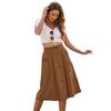 DAFIFY Women's Fashion Casual Summer Spring Solid Color Print High Waist Skirts