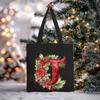 Christmas letter flower print niche trend tote bag shoulder bag