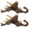 2 Pieces Deer Antler Sturdy Iron Wall Mounted Hook for Kitchen Supplies Bedroom Organizing Elegant Designs Daily Use