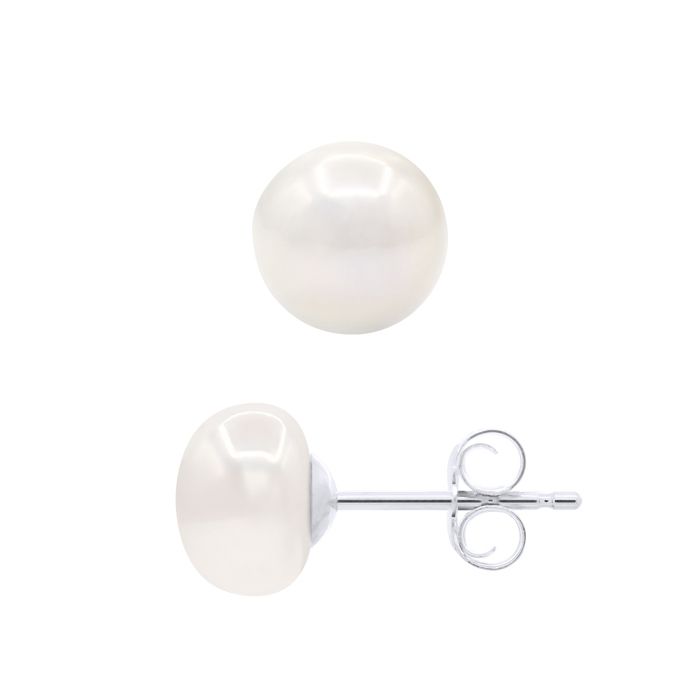 Boucles d'oreilles - PEARLS & COLORS - Pearls & Colors - Perle d'eau douce 7-8 mm - Argent 925 - Qualité AAA+