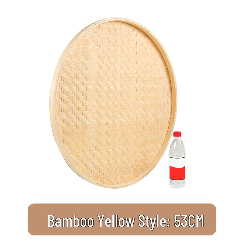 Bamboo Weaving Green Winnowing Basket/Restaurant Sashimi Platter with or without Holes for Drying, Sieving, Tea Sampling, or Decorative Use