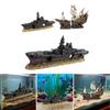 Resin Aquarium Hideout Sunken Ship Playground Ornament for Freshwater Saltwater Tanks and Reptile Habitat