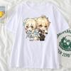 Nowa koszulka do gry Genshin Impact damska koszulka w stylu harajuku Streetwear Kawaii Lumine Klee Cartoon topy z grafiką Femininas Casual Oversized Tee