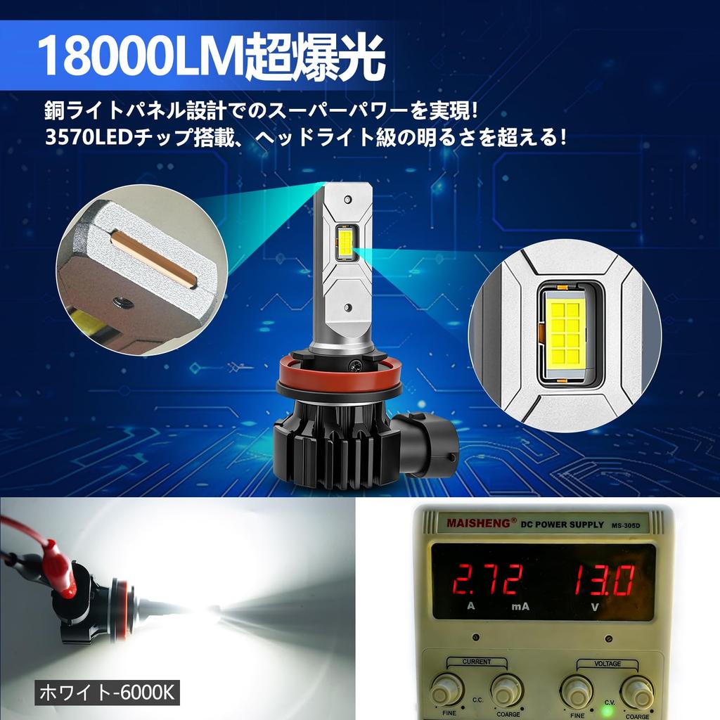 TORAKIA H8 LED Fog White H11 LED Fog Lamp/Headlight Combination