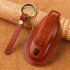 Genuine Leather Key Cover for Porsche Macan, Cayenne, 911, Panamera - Cowhide Shell with Buckle