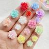 20pcs 9/14mm AB Resin Rose Flatback Flower Rhinestone Gems Scrapbook Wedding Ornaments Applique Crafts DIY